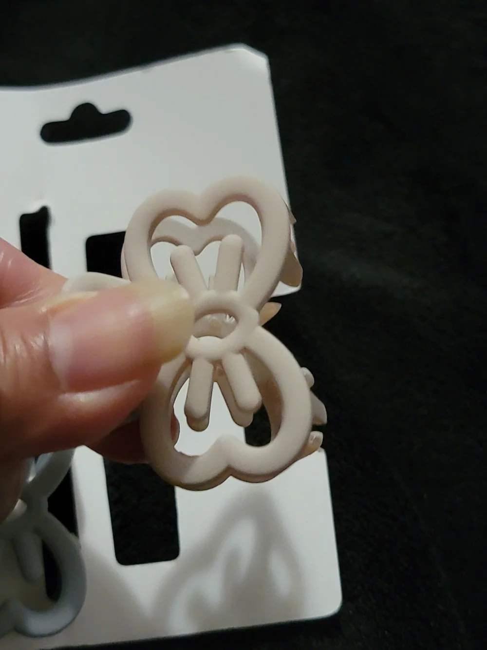Kitty Style Beige Silicone Hair Ckaw/Clip Set